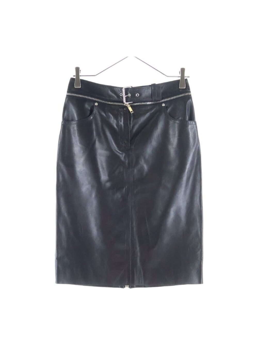 Celine Leather Skirt Black 36